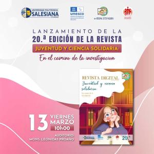 Afiche del Lanzamiento de la 20.ª edición de la revista: Juventud y Ciencia Solidaria